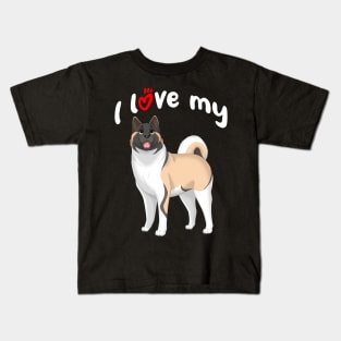 I Love My Akita Dog Kids T-Shirt